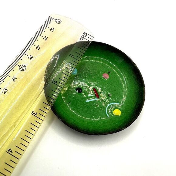 Green cloisonné small trinket dish - Picture 7 of 7